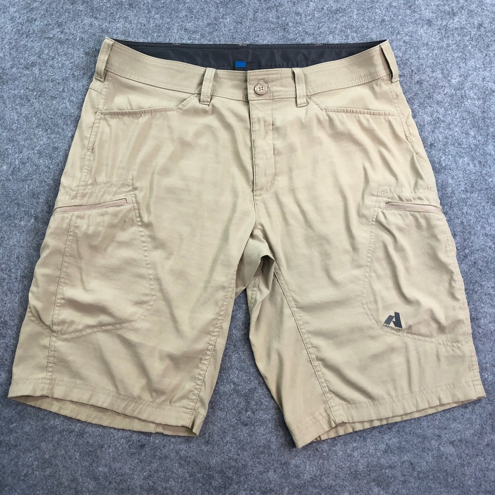 Eddie Bauer First Ascent Mens Cargo Shorts 38 Khaki Hiking Outdoor Stretch Nylon